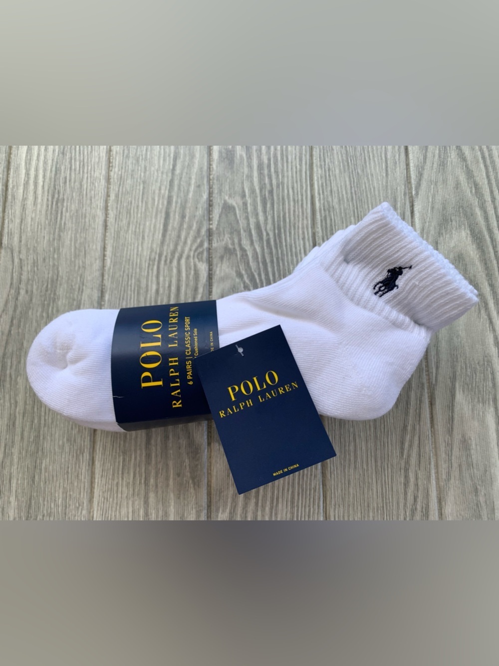Polo by Ralph Lauren White Classic Sport 6 Pairs Socks